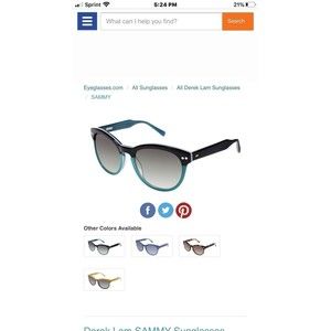 Derek‎ Lam Sammy Sunglasses Teal Turquoise Black Hard Case Sold Out $285